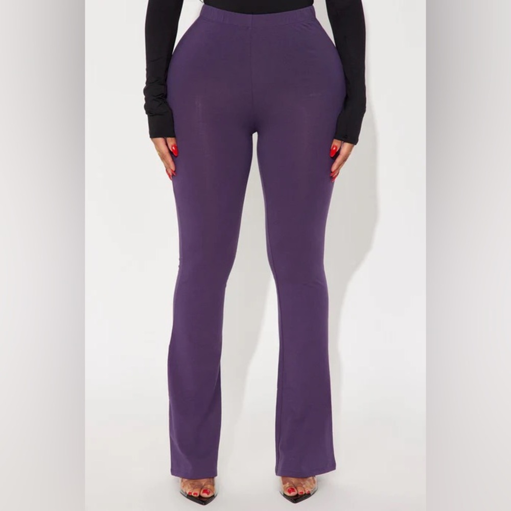 Plum Stretch Flare Pants